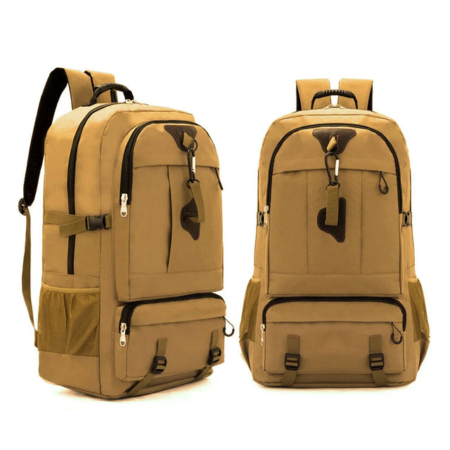 60L Travel Boarding Backpack Rucksack Large Capacity Backpack(Khaki) Model 02