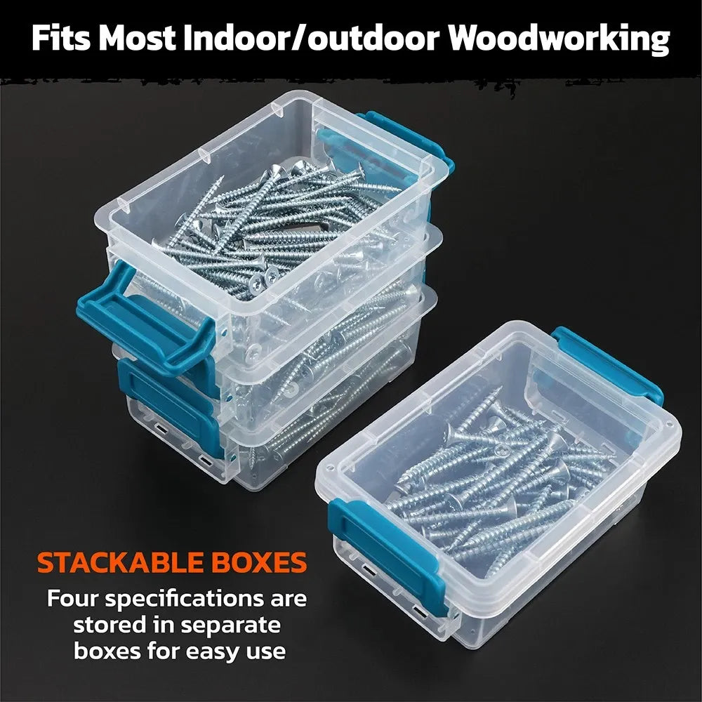 HORUSDY 324PCS Torx Wood Screws Assortment Kit Self Tapping with Storage Box