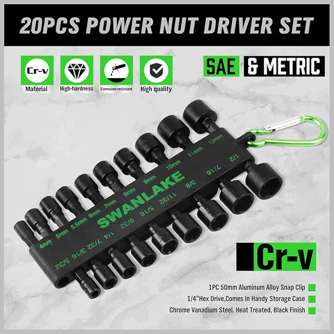 SWANLAKE GARDEN TOOLS (letter with no tracking)SWANLAKE 20PCS Power Nut Driver