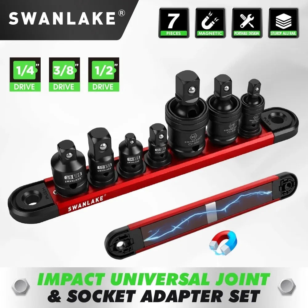 SWANLAKE 7PCS Magnetic Universal Joint Socket Adapter Set – Impact CR-V