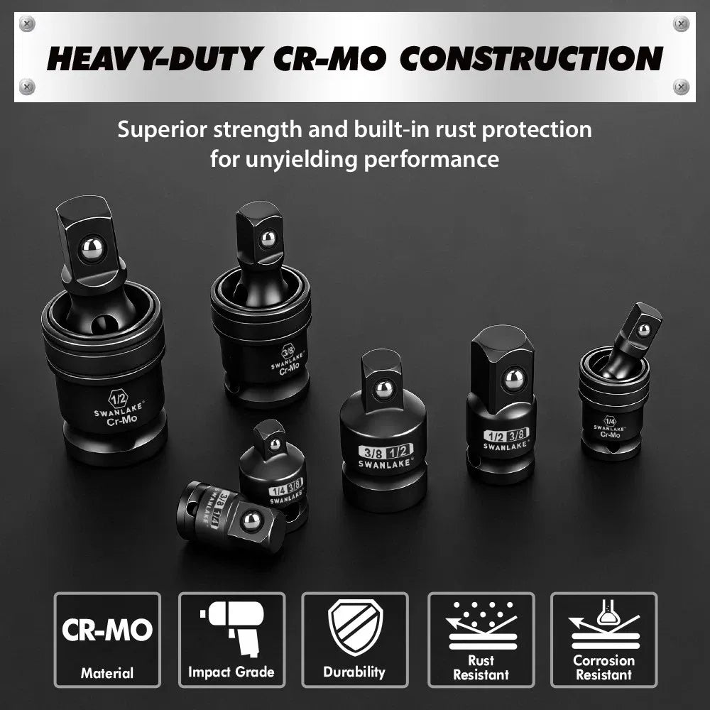 SWANLAKE 7PCS Magnetic Universal Joint Socket Adapter Set – Impact CR-V