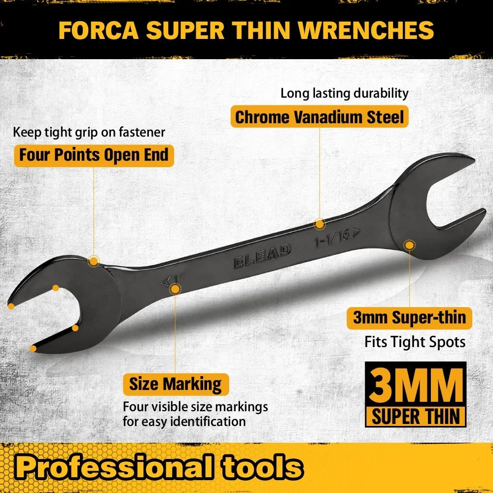 ELEAD 19Pcs 3mm Super Thin Wrench Set SAE Metric Chrome Vanadium Steel Tools
