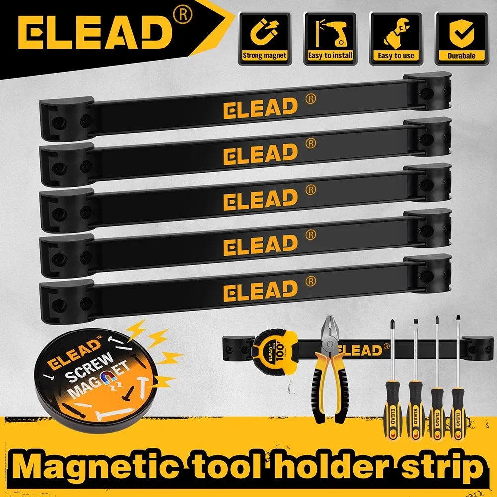 ELEAD 6Pcs 12 Inch Magnetic Tool Holder Storage Organizer Wall Mount Rack Strip
