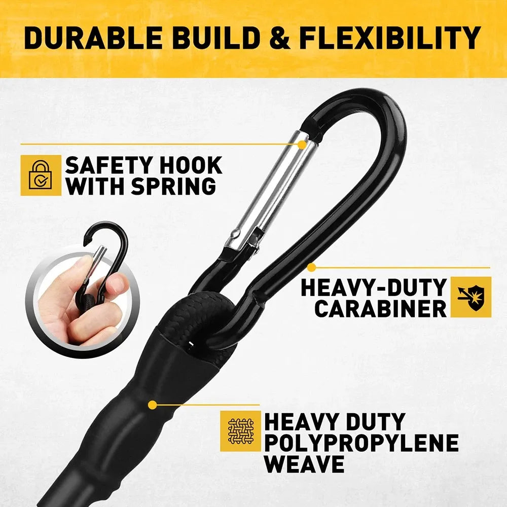 ELEAD 28PCS Bungee Cord Set Carabiner Hooks Assorted Sizes Heavy Duty Tie Down