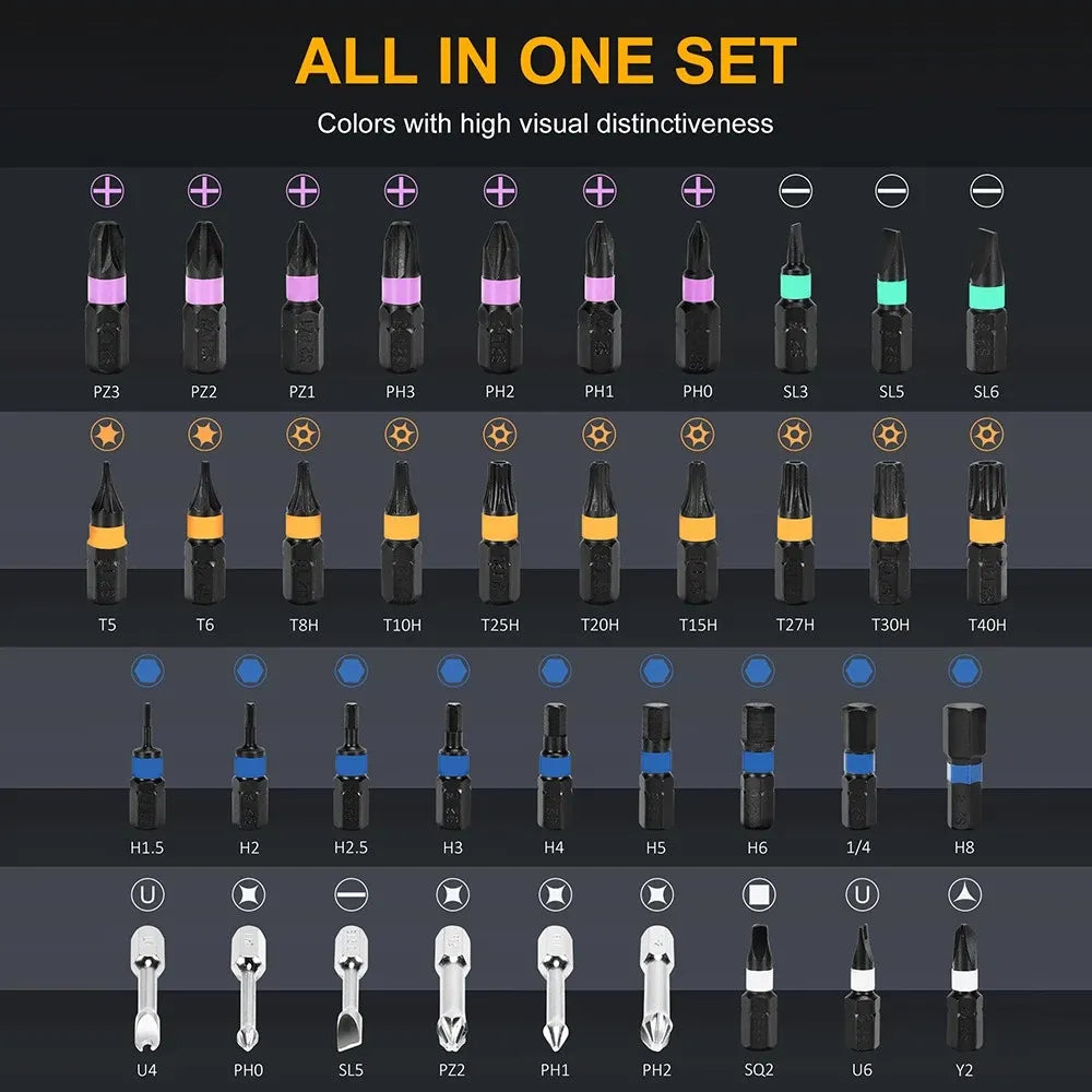 ELEAD 40in1 Ratchet Screwdriver Set Magnetic Precision Bits Adjustable T Handle