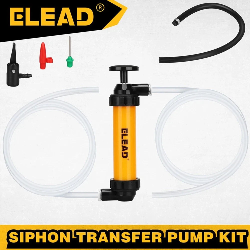 ELEAD Fuel Siphon Pump Oil Liquid Transfer Hand Pump Hose Kit Gas Air Manual