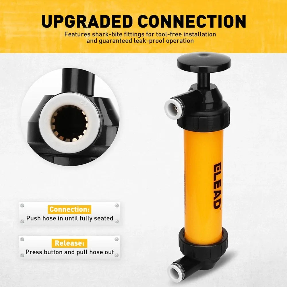 ELEAD Fuel Siphon Pump Oil Liquid Transfer Hand Pump Hose Kit Gas Air Manual