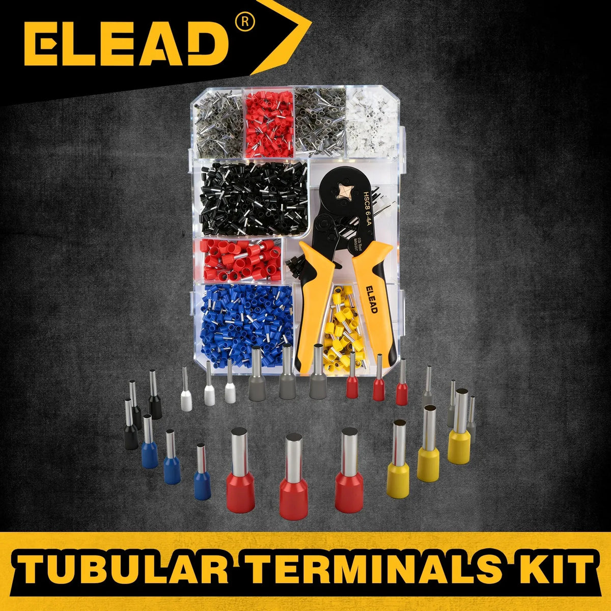 ELEAD 2180PCS Ferrule Crimping Tool Kit Wire Ferrules Ratchet Crimper AWG 23-7