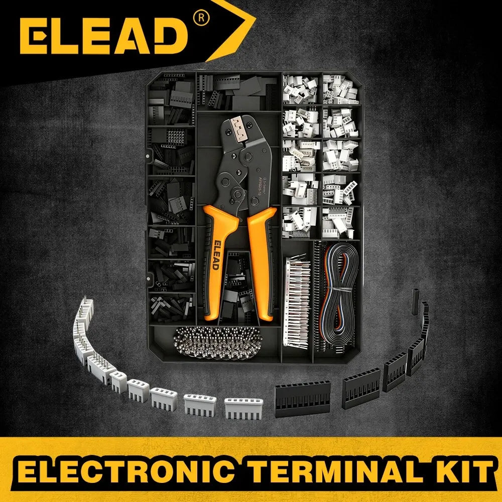 ELEAD 2020Pcs Ratcheting Crimp Tool w/ 2.54mm XH Connector Kit Arduino PCB