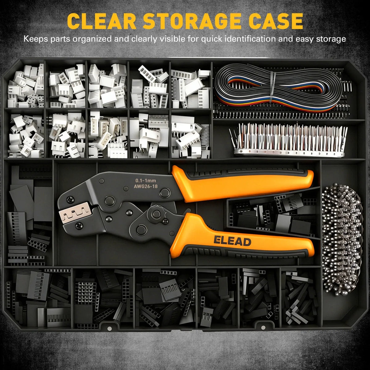 ELEAD 2020Pcs Ratcheting Crimp Tool w/ 2.54mm XH Connector Kit Arduino PCB