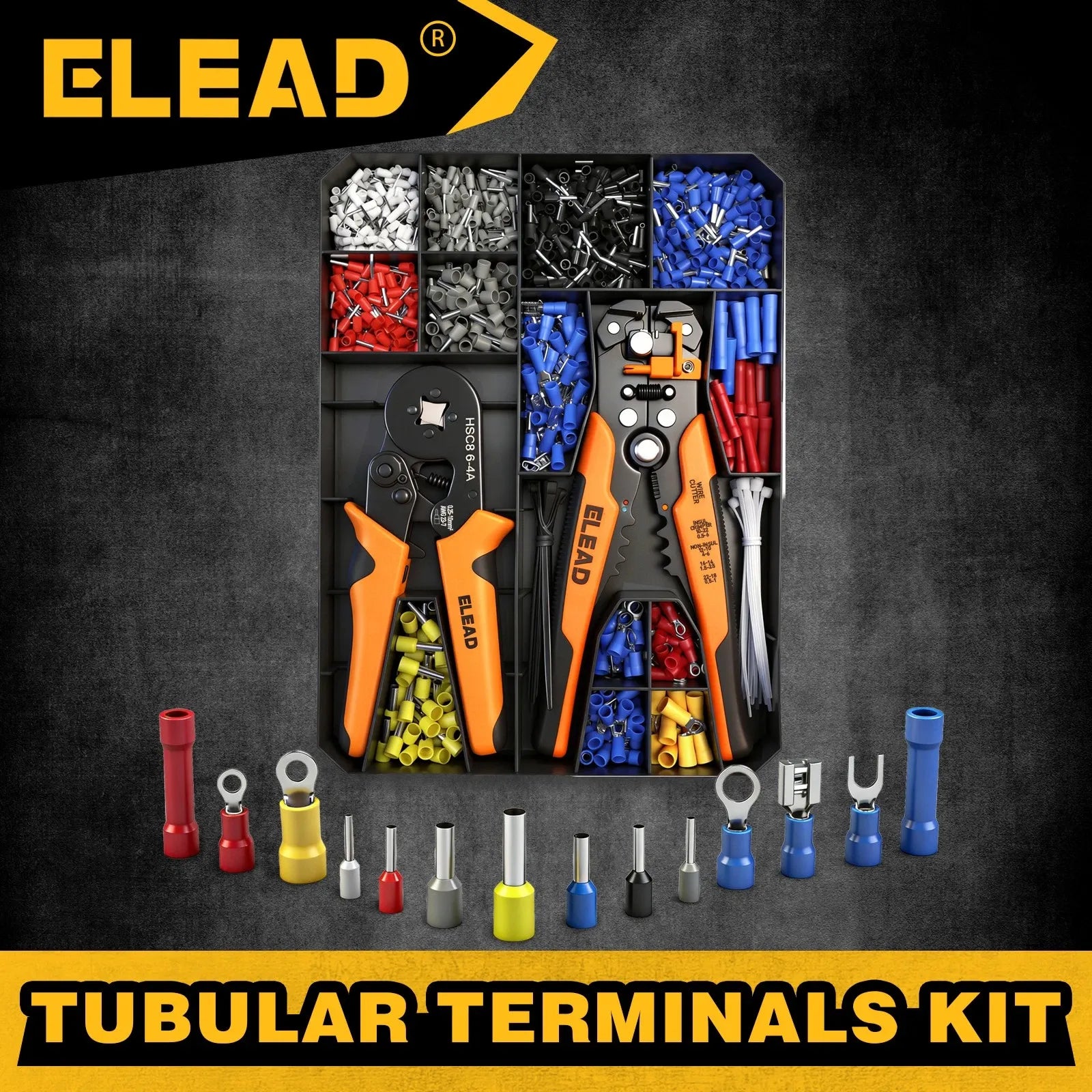 ELEAD 1188Pcs Ferrule Crimping Tool Kit w/ Automatic Wire Stripper & Crimper