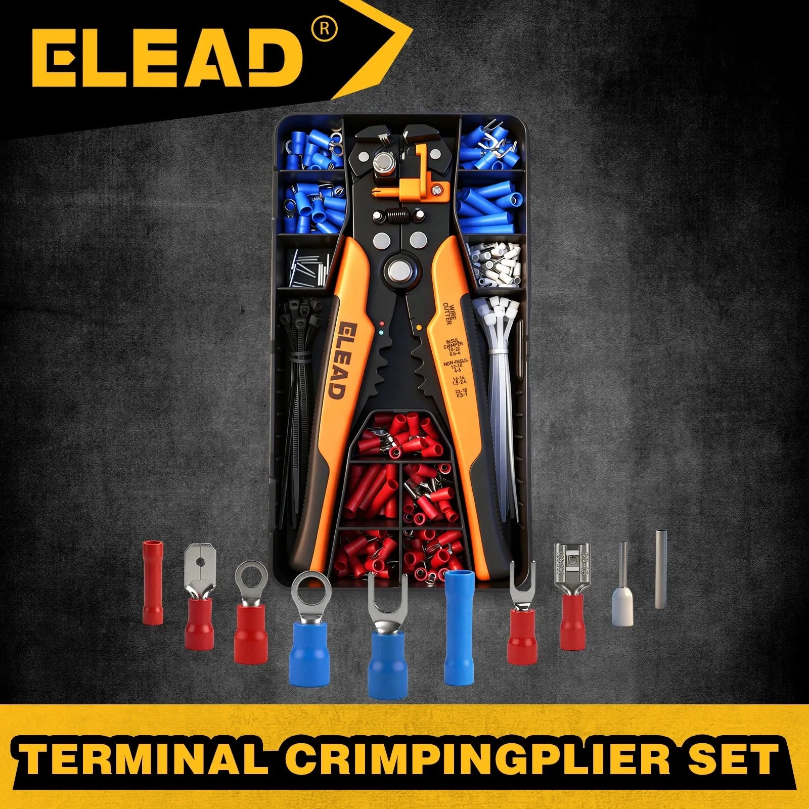 ELEAD 321Pcs Electrical Wire Connectors Kit Assorted Terminals Ferrules Set