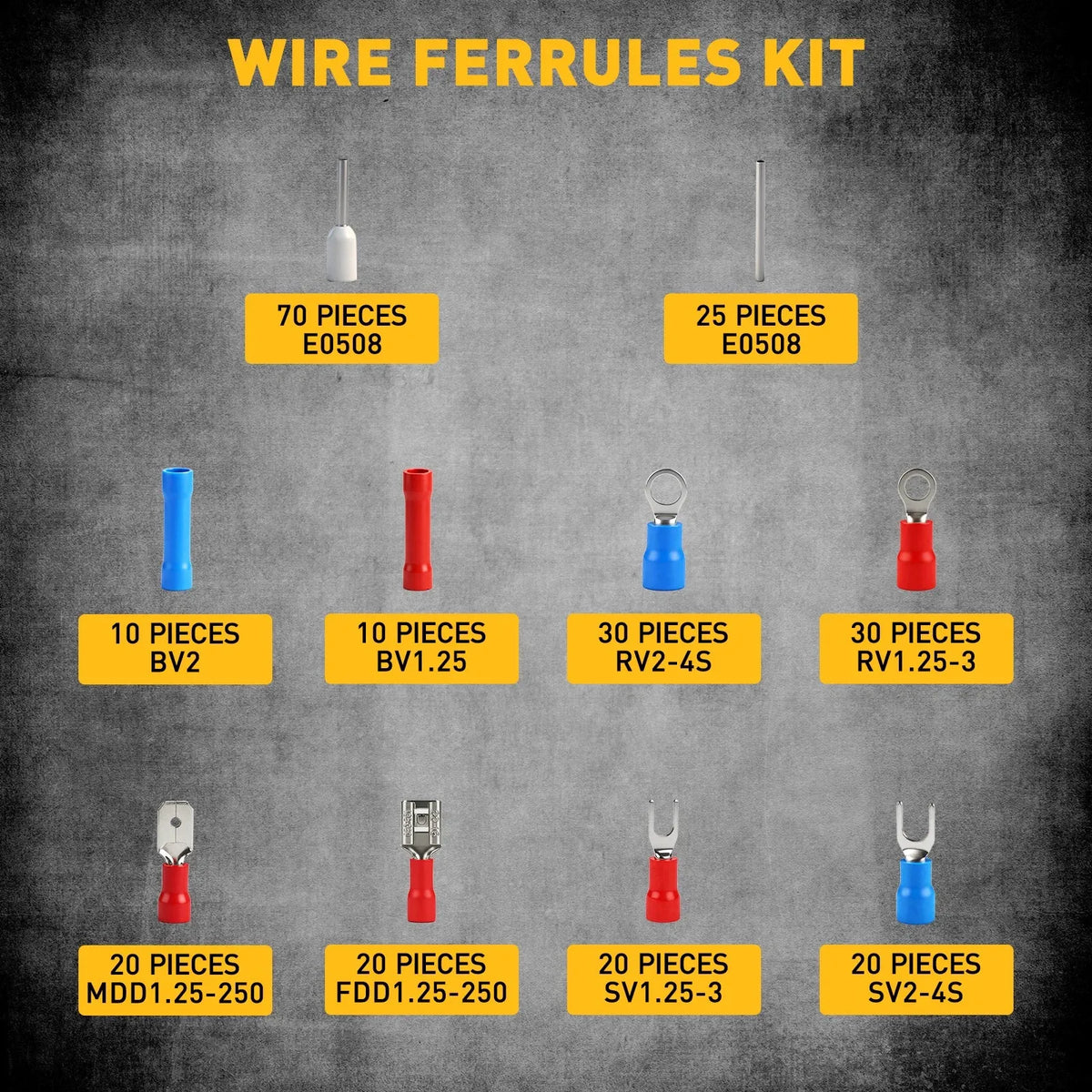 ELEAD 321Pcs Electrical Wire Connectors Kit Assorted Terminals Ferrules Set
