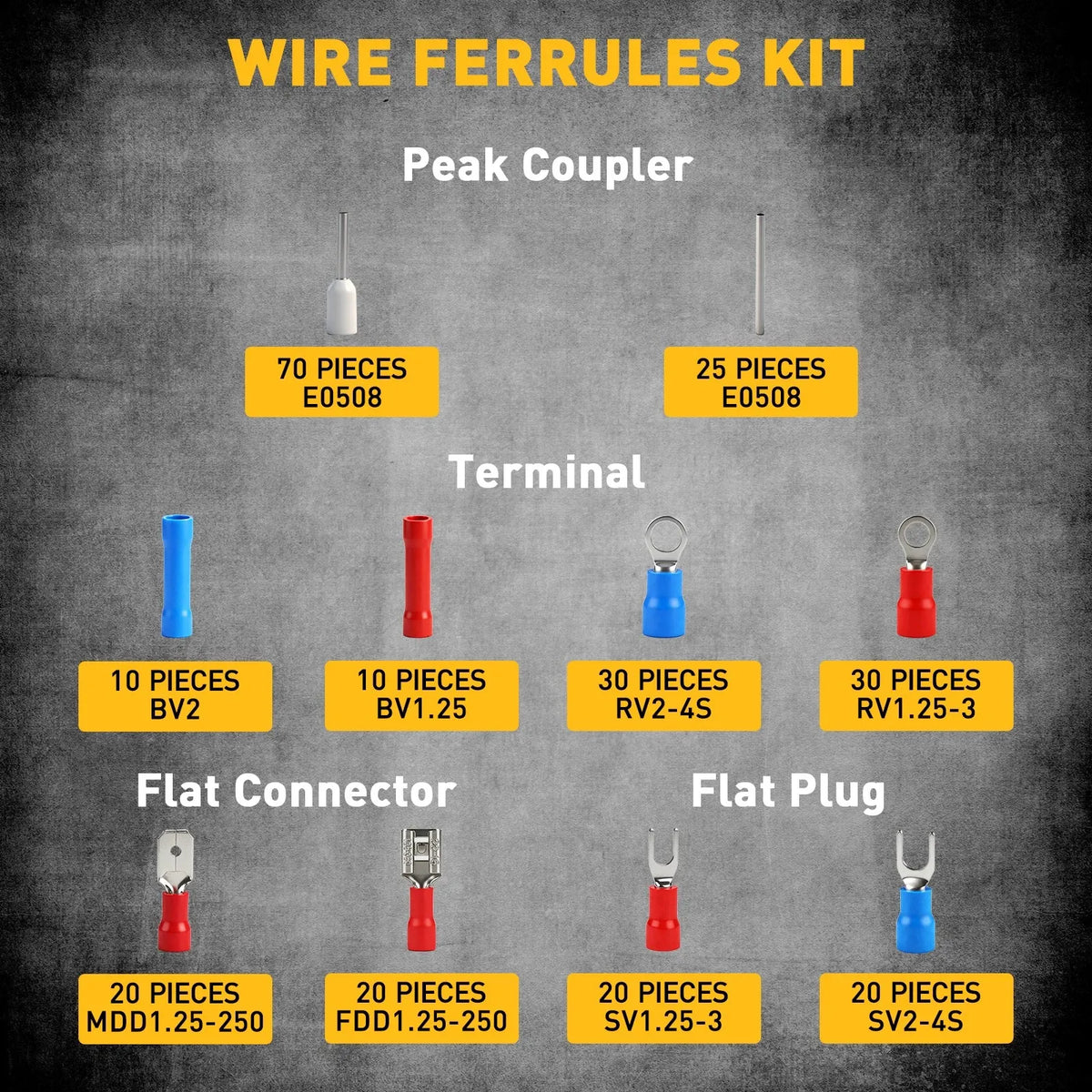 ELEAD 321Pcs Electrical Wire Connectors Kit Assorted Terminals Ferrules Set