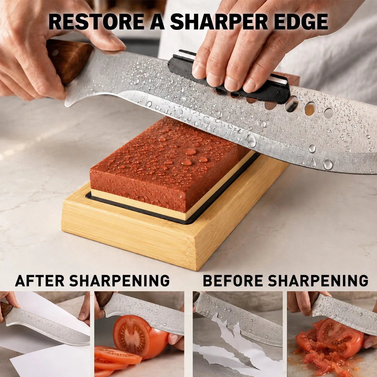Elead 10pcs Knife Sharpening Stone Kit 400/1000 3000/8000 Grit Whetstone Set