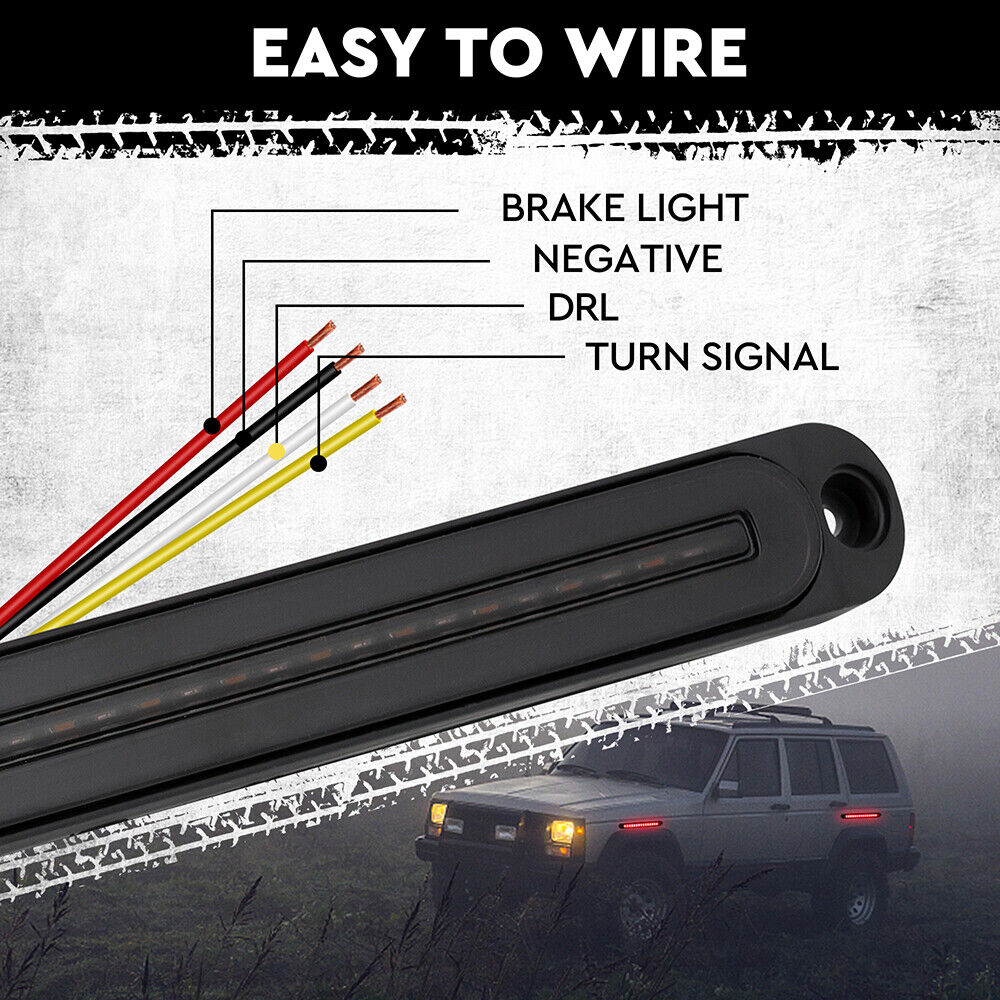 2Piece LED Tail Lights Flowing Turn Signal Stop brake Trailer Truck Caravan