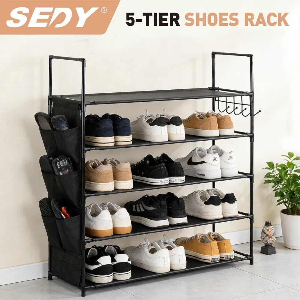 SEDY 5-Tier Shoe Rack Storage Organizer Shelves for 20–25 Pairs Bedroom Garage