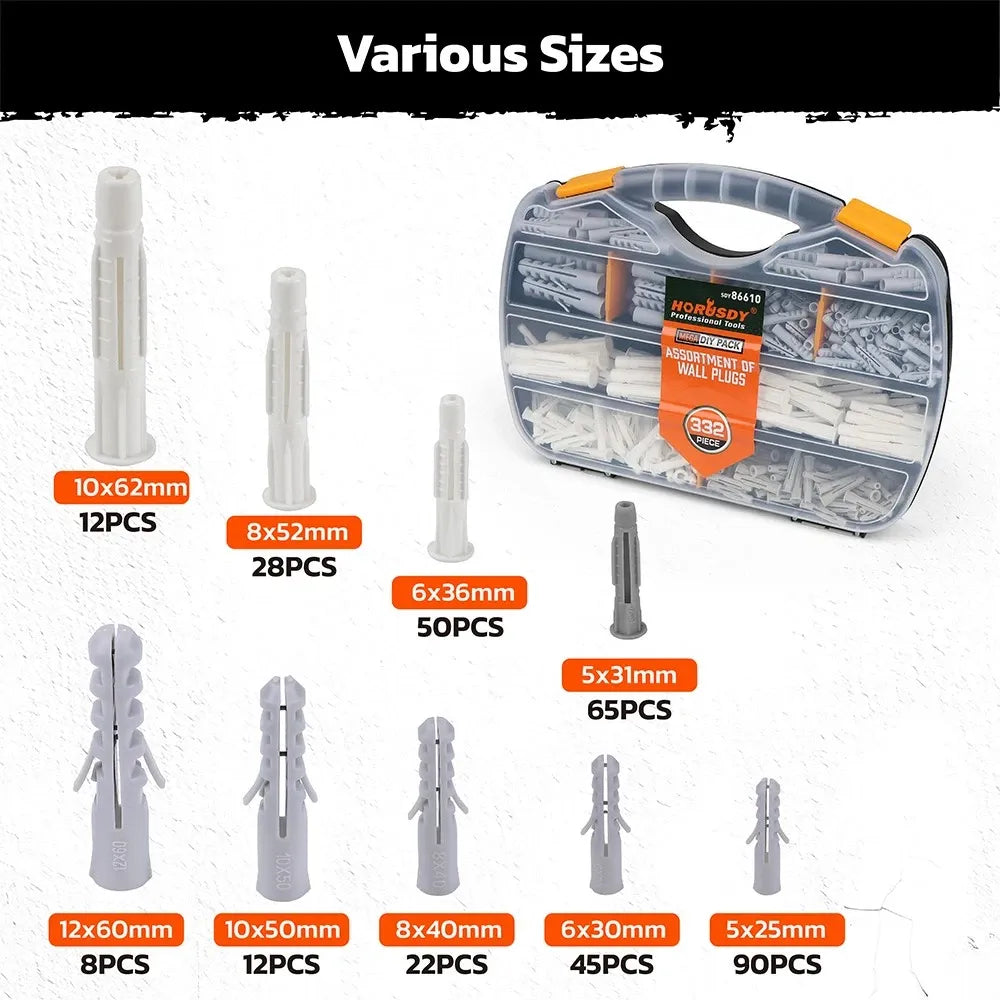 332-Pieces Self-Drywall Dilling Anchors Screws Wall Screws Drilling Required