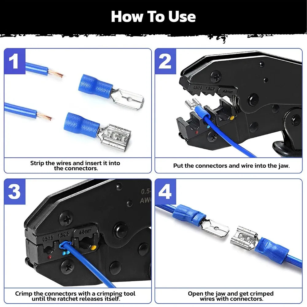 HORUSDY 308PCS Crimp Terminals Kit Ring Spade Butt Connector Set for Wiring