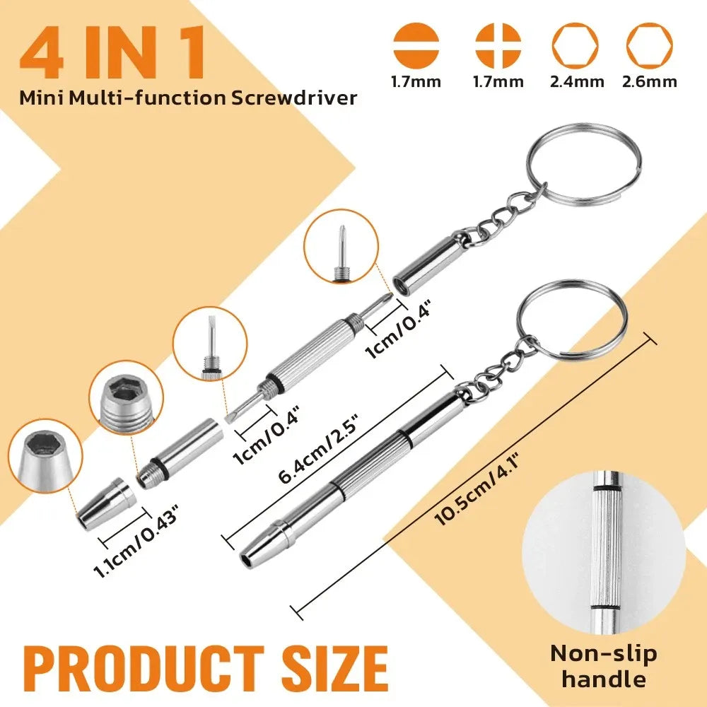Eyeglass Sun Glasses Optical Repair Tool Screw Nut Nose Pad Assortment Set Kit