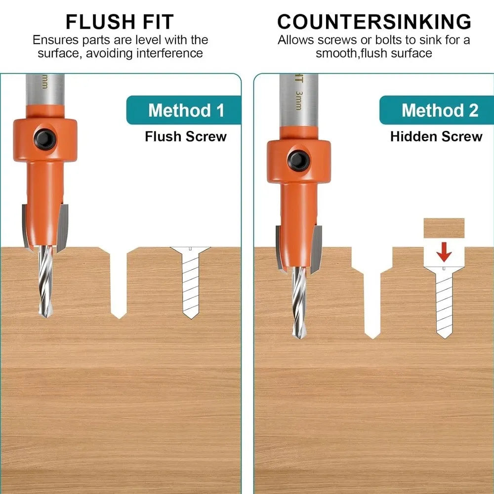 Woodworking Drill Bit Set Forstner 15-35mm Countersink Hex Shank Forstner Bits