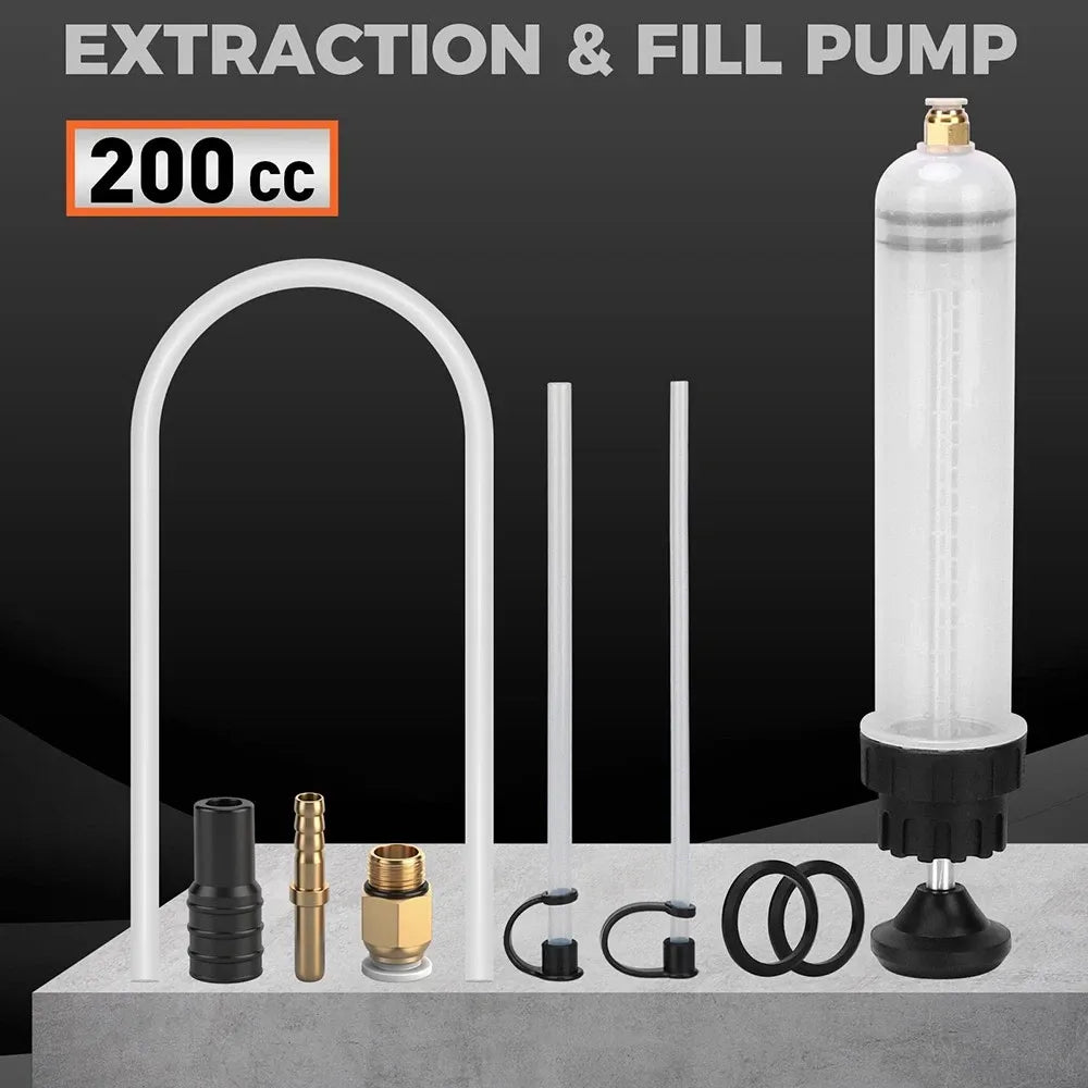HORUSDY 200CC Manual Fluid Extractor Pump Oil Transfer Syringe Tool Automotive