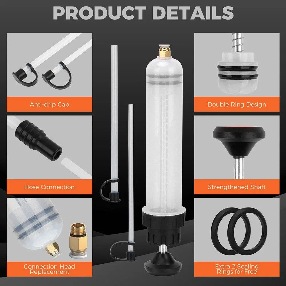 HORUSDY 200CC Manual Fluid Extractor Pump Oil Transfer Syringe Tool Automotive