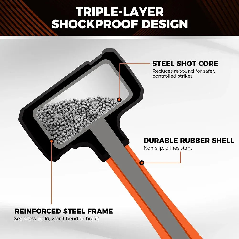 HORUSDY 4PCS Dead Blow Hammer Set Steel Shot Non-Slip Grip Carpentry & Tile