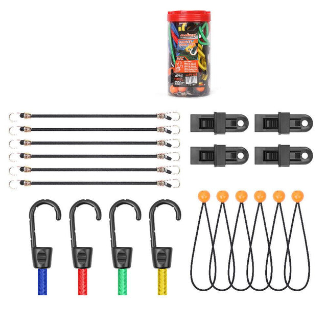 30 Piece Premium Bungee Includes 10 40 Bungee Cords Canopy Ties Tarp Clips
