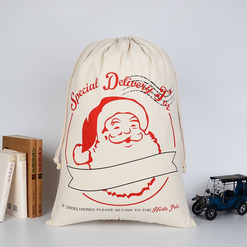Large Christmas XMAS Hessian Santa Sack Stocking Bag - Special Delivery For