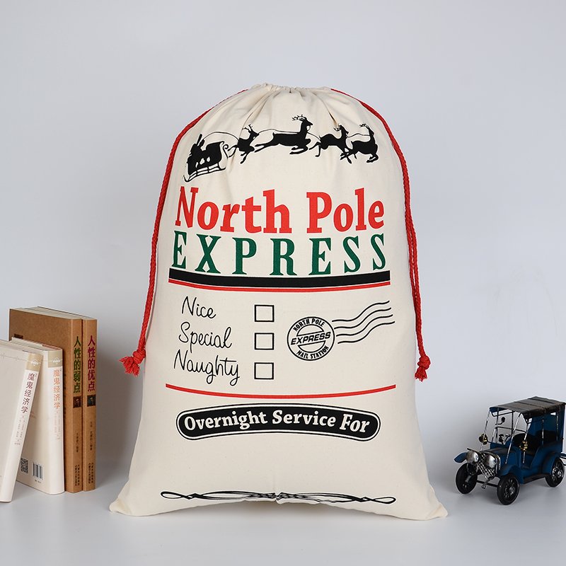 Large Christmas XMAS Hessian Santa Sack Stocking - Overnight Service For (1)