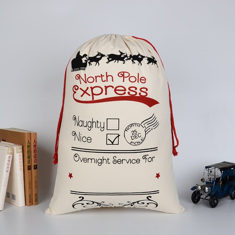 Large Christmas XMAS Hessian Santa Sack Stocking - Overnight Service For (2)