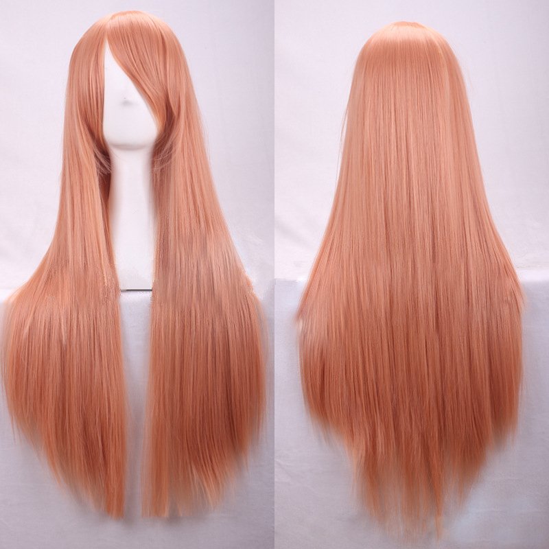 80cm Straight Sleek Long Full Hair Wigs w Side Bangs Cosplay Costume Womens