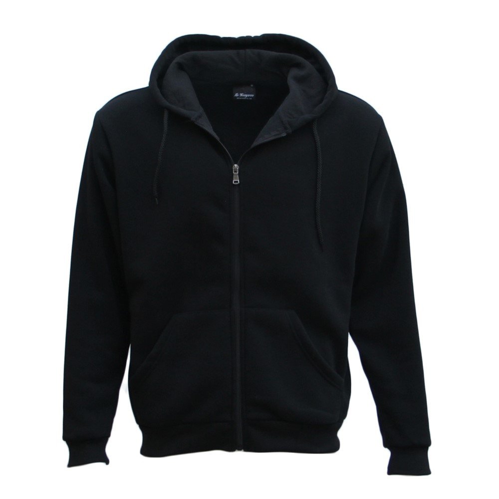 Unisex Zip Plain Fleece Hoodie Hooded Jacket Mens Sweatshirt Jumper XS - 8XL