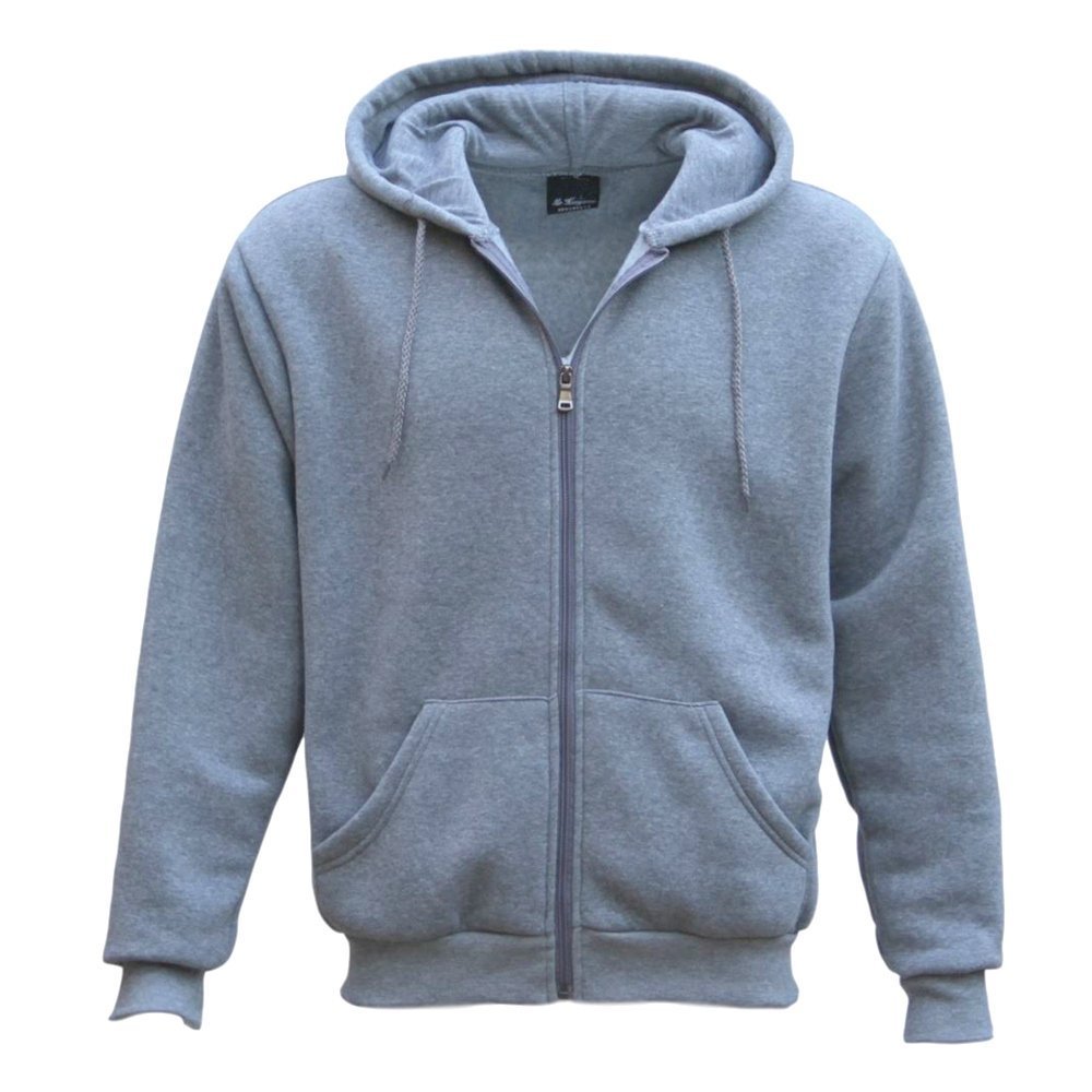 Unisex Zip Plain Fleece Hoodie Hooded Jacket Mens Sweatshirt Jumper XS - 8XL
