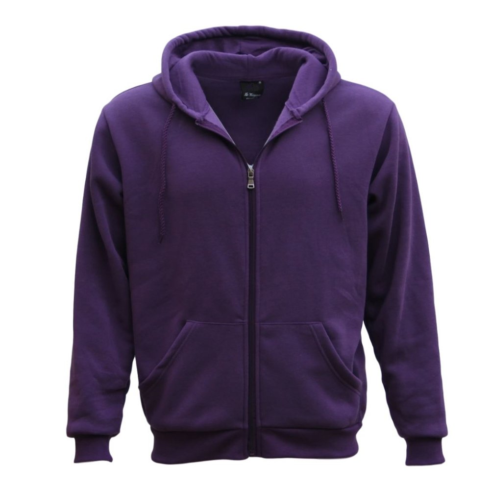 Unisex Zip Plain Fleece Hoodie Hooded Jacket Mens Sweatshirt Jumper XS - 8XL