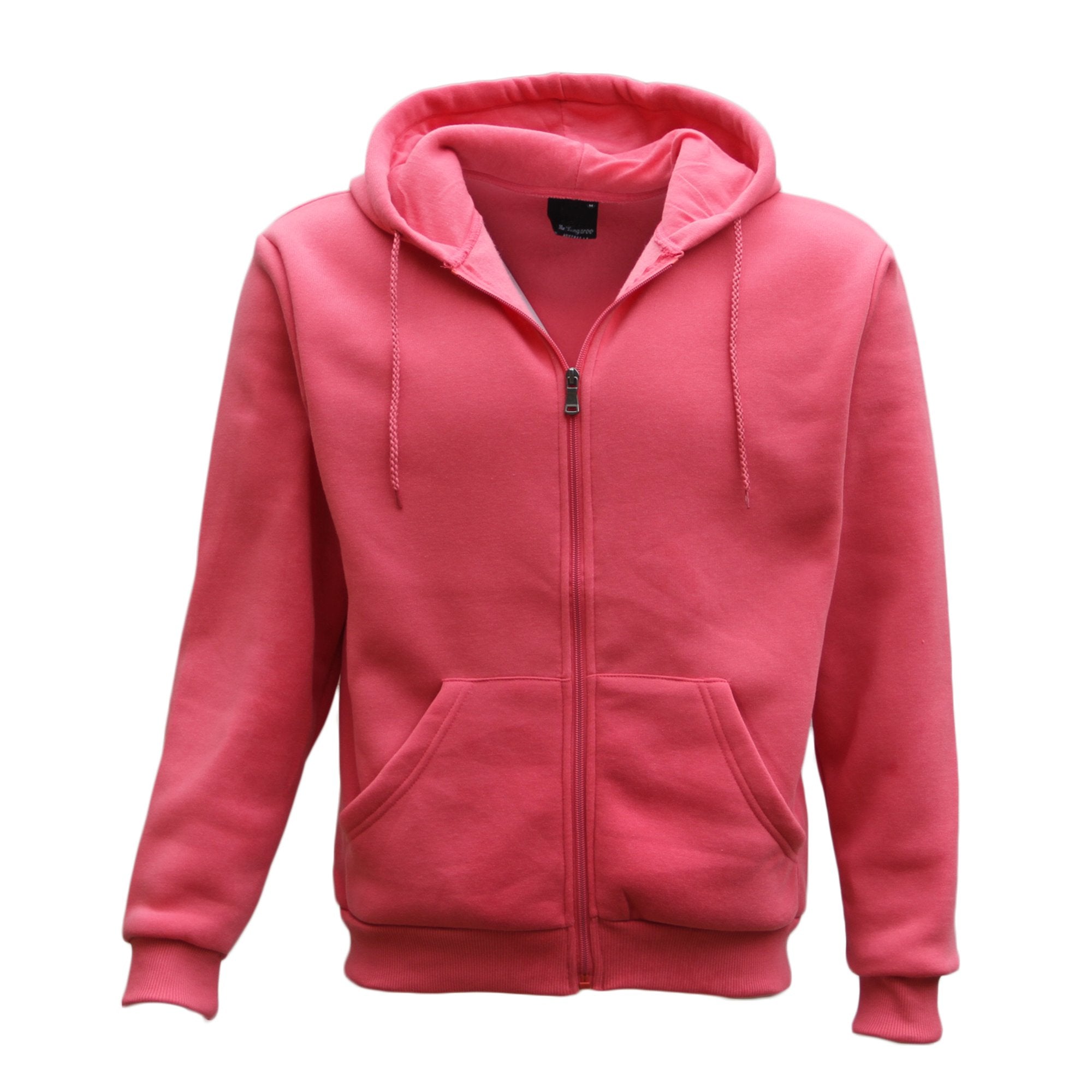 Unisex Zip Plain Fleece Hoodie Hooded Jacket Mens Sweatshirt Jumper XS - 8XL