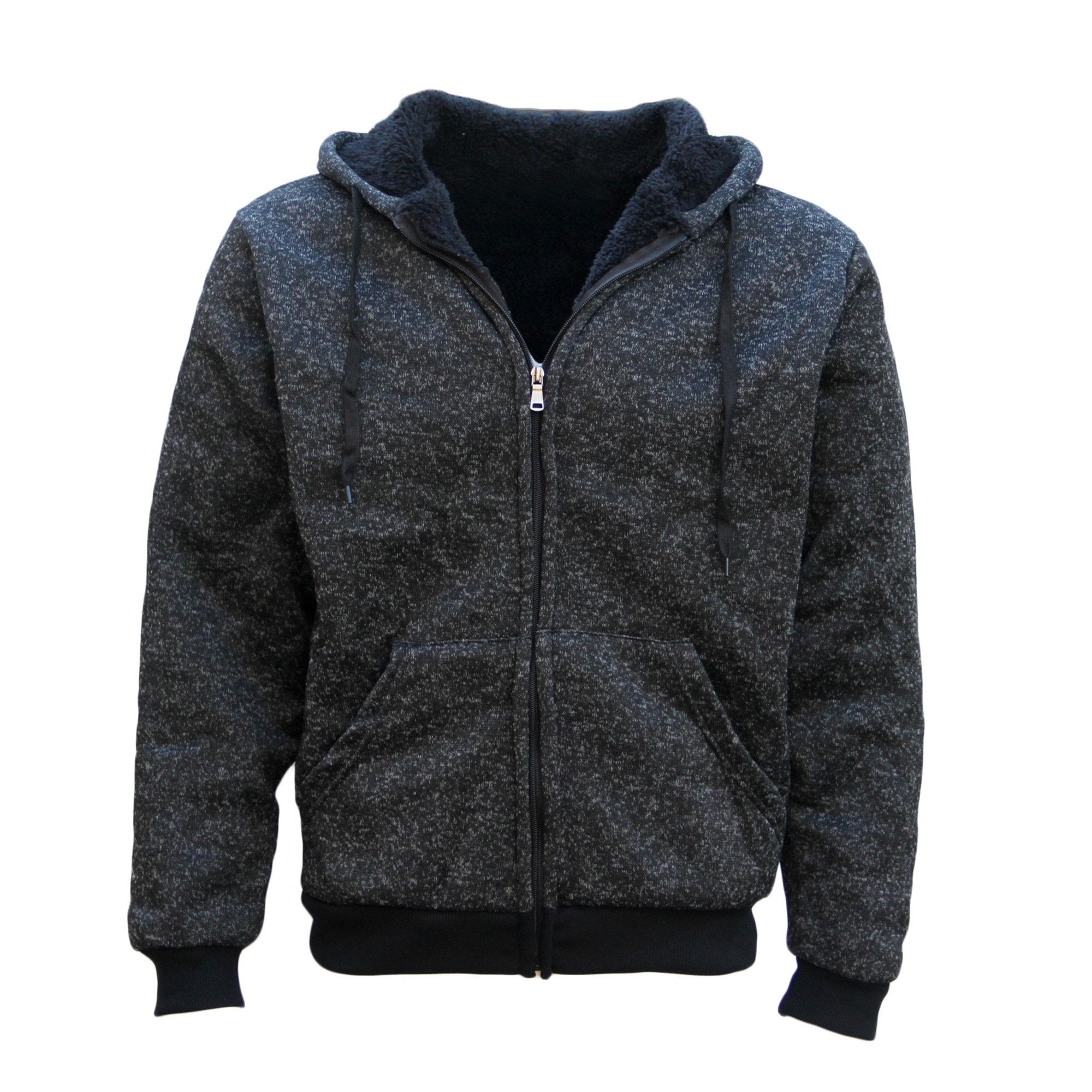 Men's Thick Zip Up Hooded Hoodie w Winter Sherpa Fur Jumper Coat Jacket