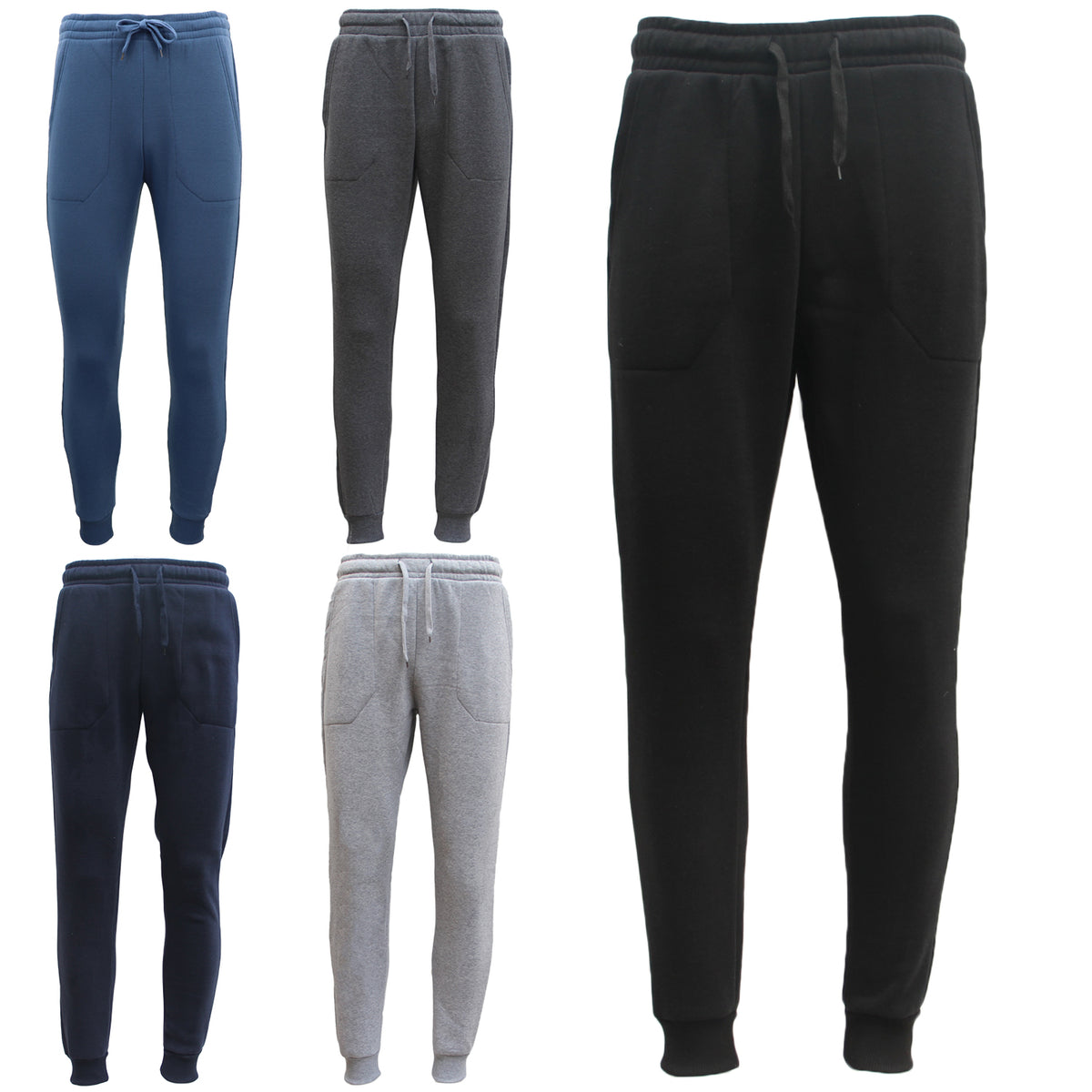 Mens Unisex Fleece Lined Sweat Track Pants Suit Casual Trackies Slim Cuff XS