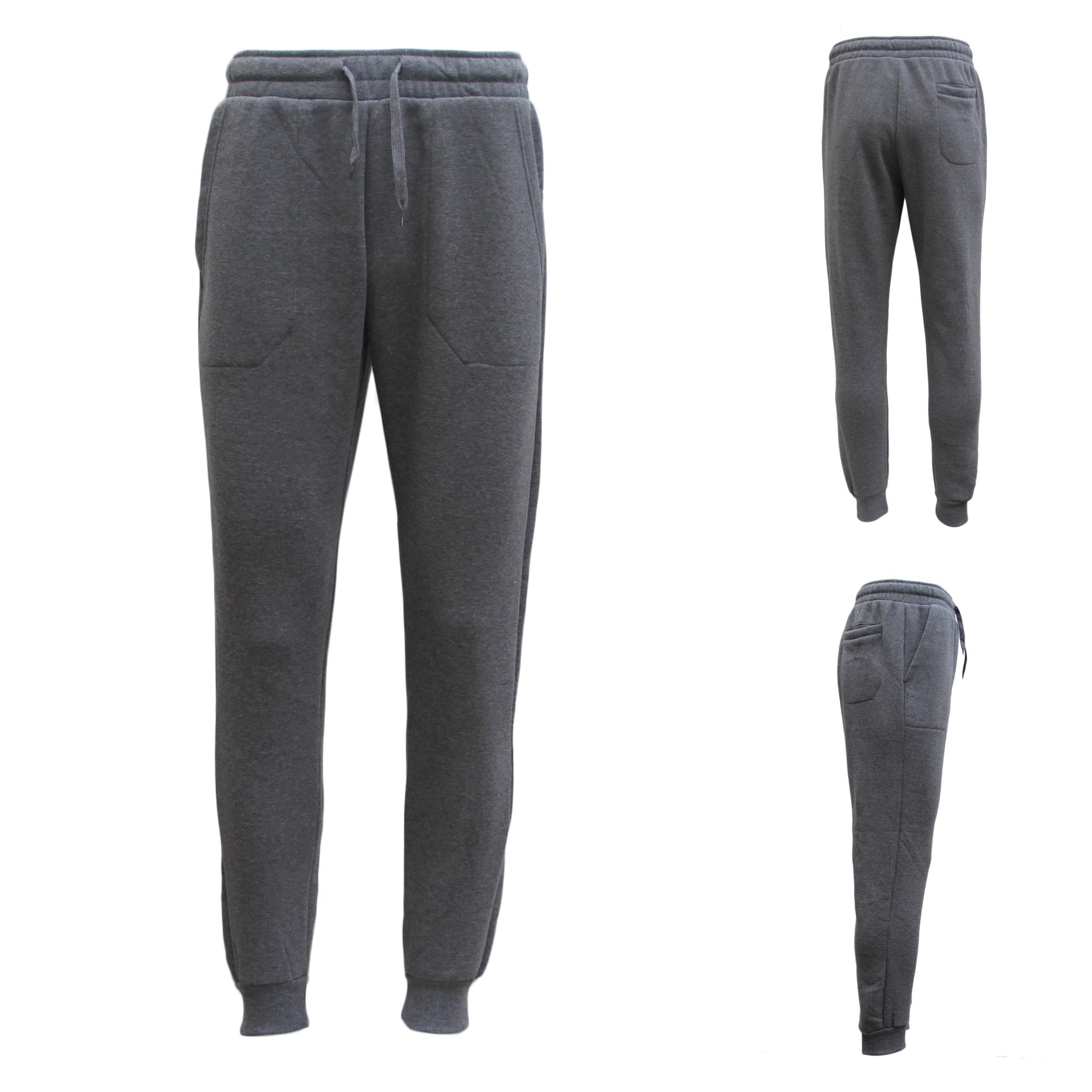 Mens Unisex Fleece Lined Sweat Track Pants Suit Casual Trackies Slim Cuff XS
