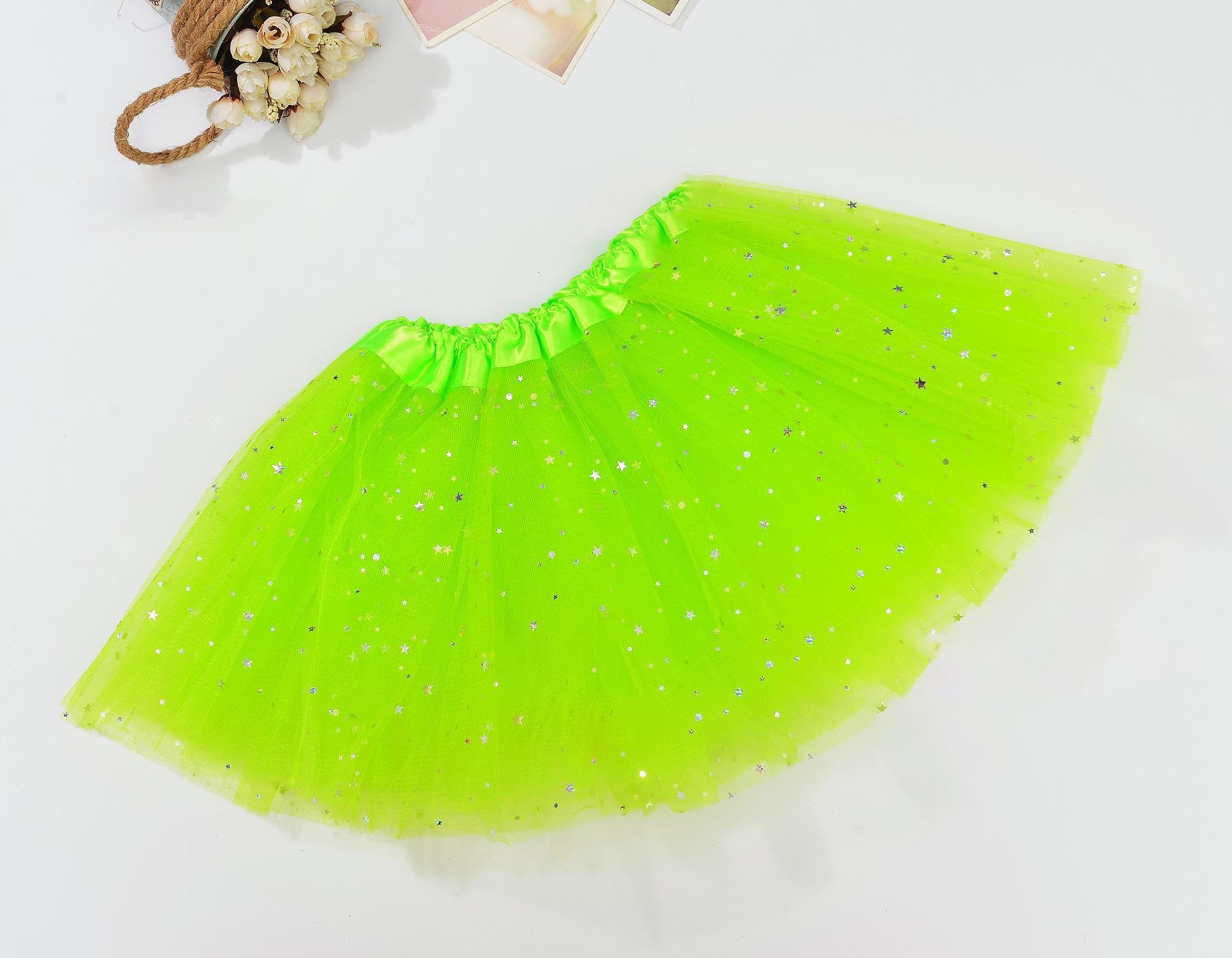 Sequin Tulle Tutu Skirt Ballet Kids Princess Dressup Party Baby Girls Dance