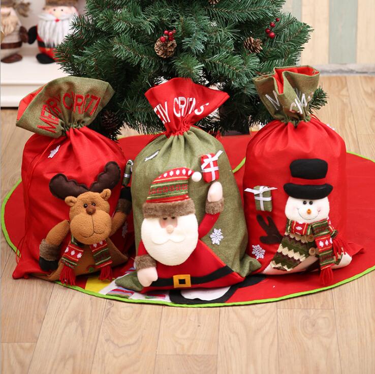 Christmas Large Jumbo Felt Santa Sack Children Xmas Gifts Candy Stocking Bag