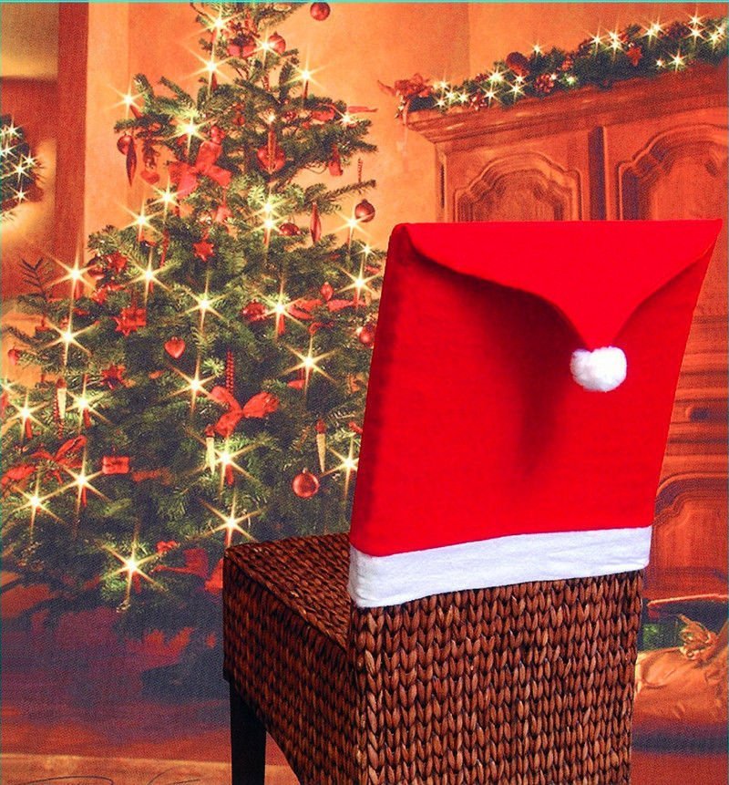Christmas Chair Covers Tablecloth Runner Decoration Xmas Dinner Party Santa