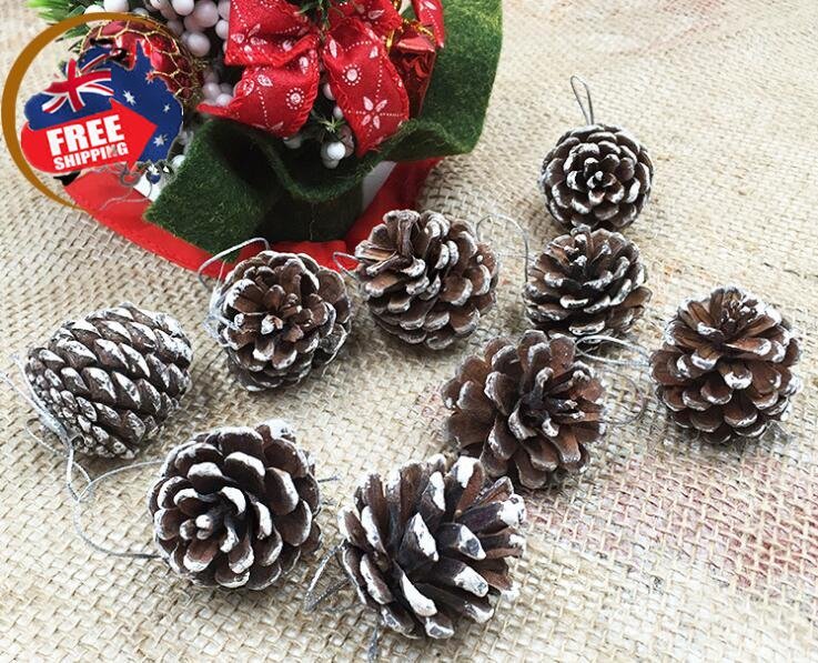 18 Christmas Natural Pine Cones Xmas Tree Hanging Home Decoration Ornament
