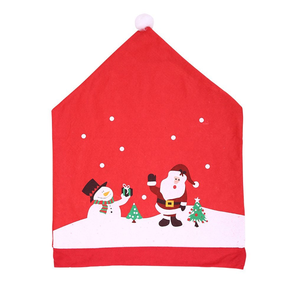 6 - 10x Christmas Santa Hat Chair Covers Table Cloth Dinner Home D谷cor