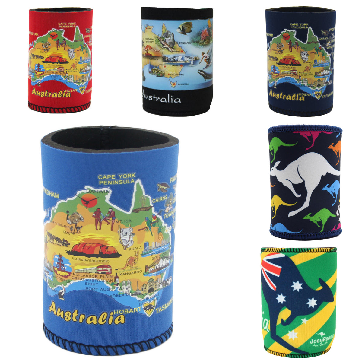 6x Australia Stubby Stubbie Holder Beer Bottle Tin Can Drink Alcohol Cooler