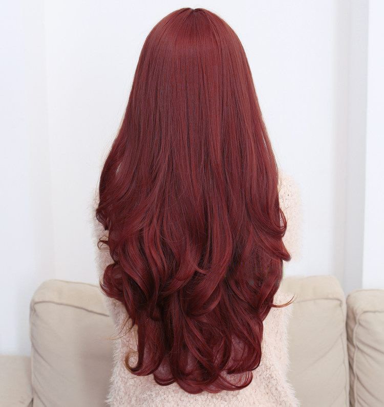 Long Wavy Curly Full Hair Wigs w Side Bangs Cosplay Costume Fancy Anime