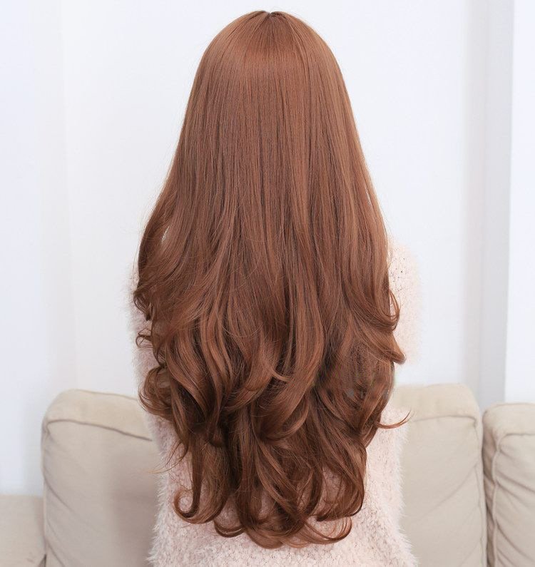 Long Wavy Curly Full Hair Wigs w Side Bangs Cosplay Costume Fancy Anime