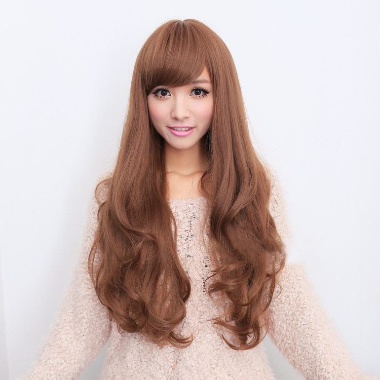 Long Wavy Curly Full Hair Wigs w Side Bangs Cosplay Costume Fancy Anime