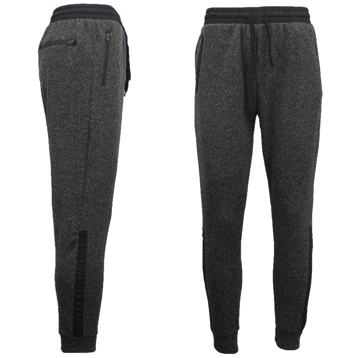 Mens Joggers Trousers Gym Sport Casual Sweat Track Pants Cuffed Hem w Zip
